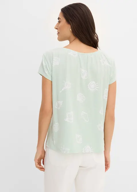 Maglia fantasia con scollo rotondo in cotone biologico, bonprix
