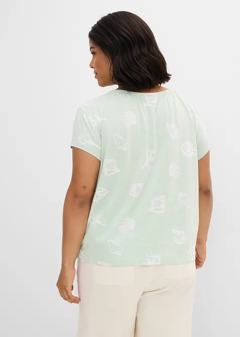 Maglia fantasia con scollo rotondo in cotone biologico, bonprix