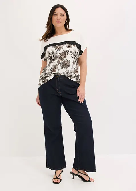 Maglia oversize con applicazione di pizzo, bonprix