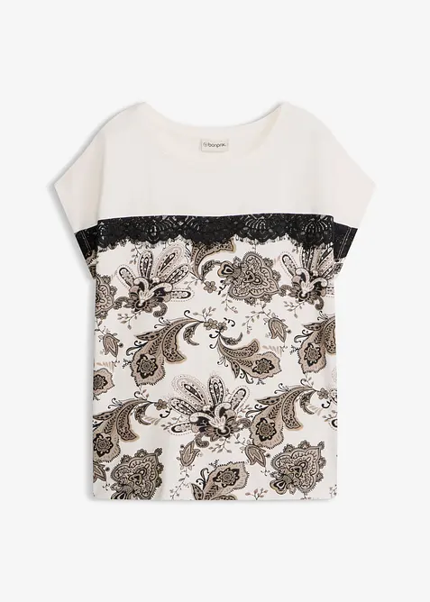 Maglia oversize con applicazione di pizzo, bonprix