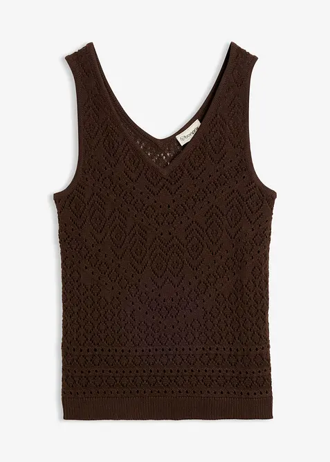 Top in maglia traforata con percentuale di cotone, bonprix