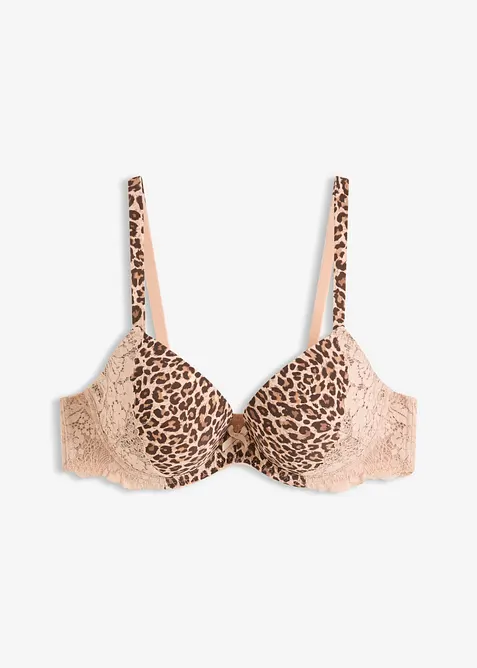 Reggiseno con coppe preformate e motivo leopardato, bonprix