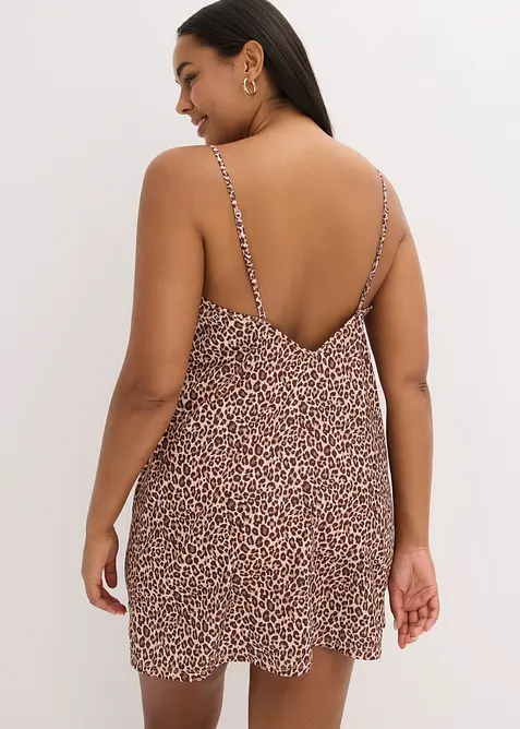 Sottoveste di satin leopardato, bonprix