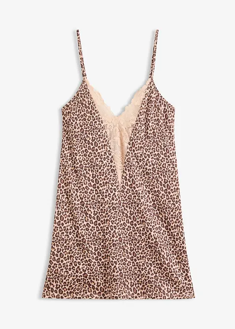 Sottoveste di satin leopardato, bonprix