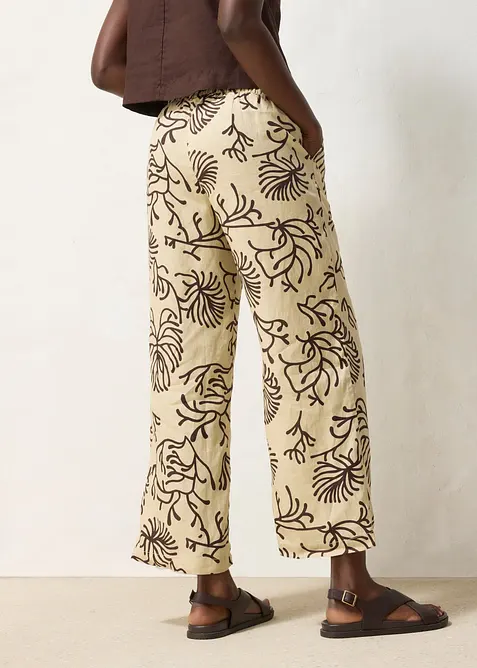 Pantaloni larghi in puro lino, bonprix