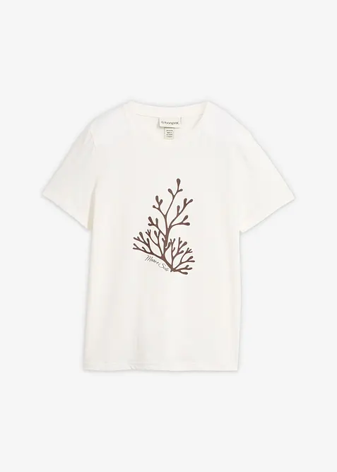 T-shirt con stampa e percentuale di seta, bonprix