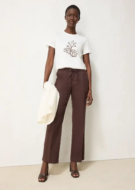 T-shirt con stampa e percentuale di seta, bonprix