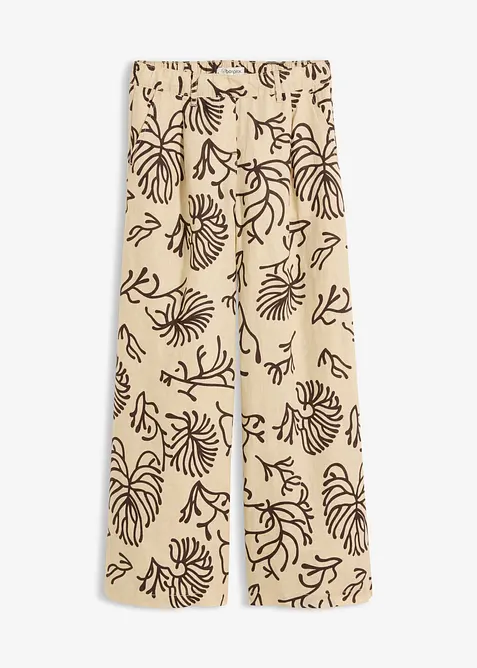 Pantaloni larghi in puro lino, bonprix