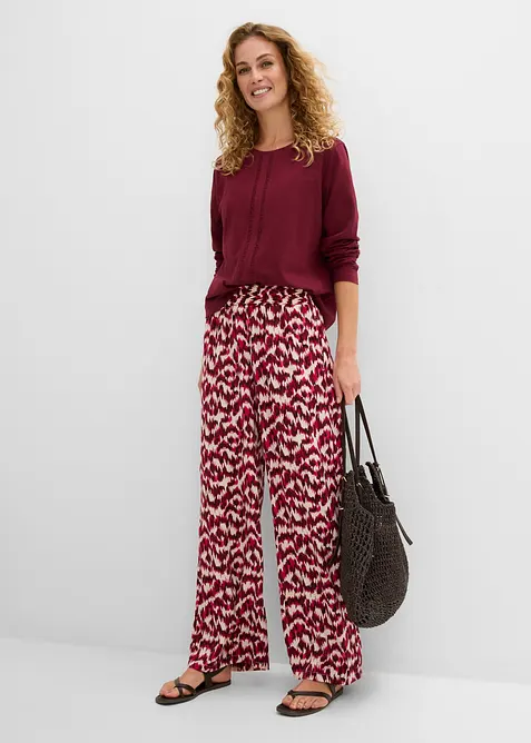 Maglia di puro cotone con pizzo, bonprix