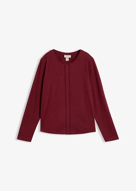 Maglia di puro cotone con pizzo, bonprix