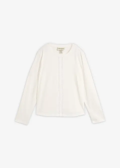 Maglia di puro cotone con pizzo, bonprix