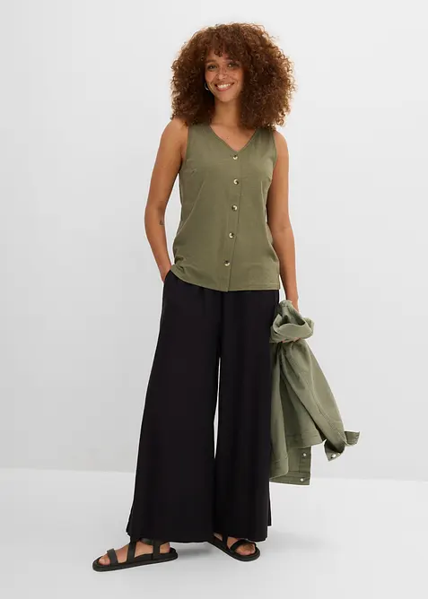 Top in filato fiammato di cotone biologico, bonprix