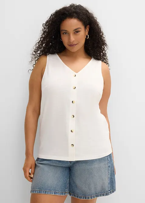 Top in filato fiammato di cotone biologico, bonprix