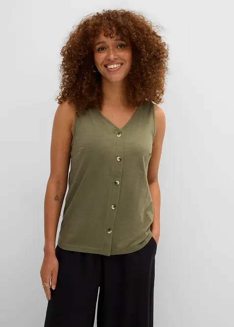 Top in filato fiammato di cotone biologico, bonprix