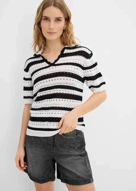 T-shirt in maglia oversize, bonprix