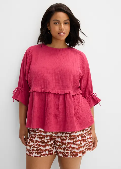 Blusa in mussola vaporosa, bonprix