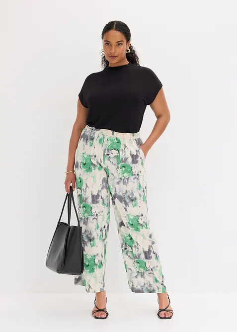 Pantaloni larghi effetto satin, bonprix