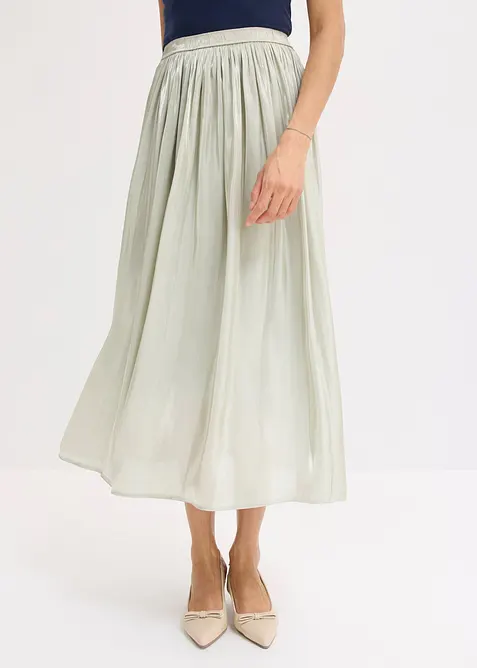 Gonna midi con effetto crinkle, bonprix