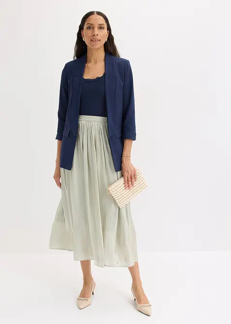 Gonna midi con effetto crinkle, bonprix