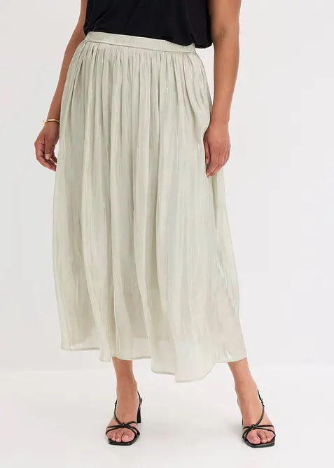Gonna midi con effetto crinkle, bonprix