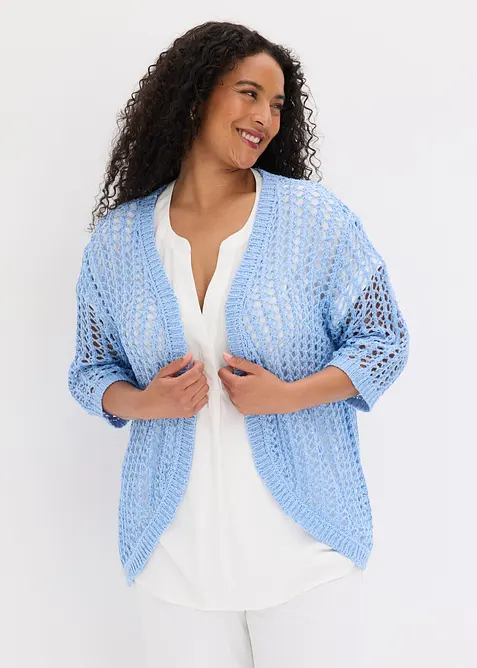 Cardigan traforato con paillettes, bonprix