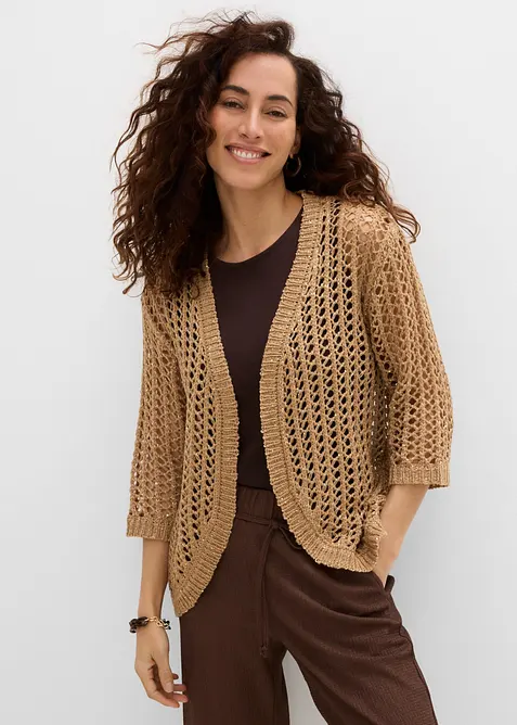 Cardigan traforato con paillettes, bonprix