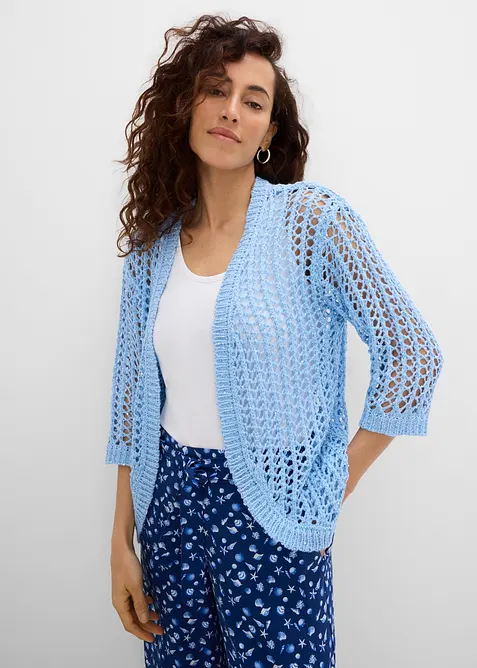 Cardigan traforato con paillettes, bonprix