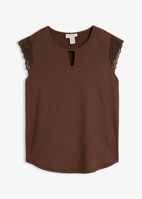 Top in cr&ecirc;pe operato, bonprix