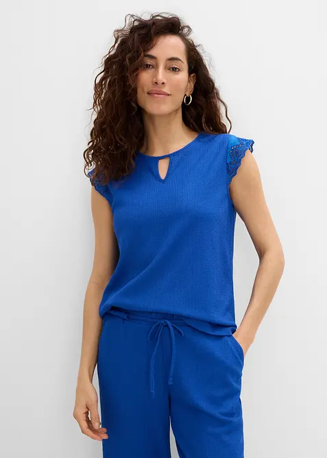 Top in cr&ecirc;pe operato, bonprix