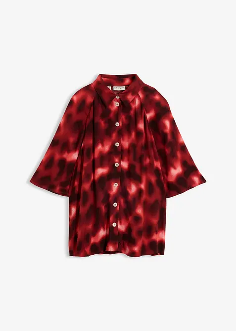 Camicetta oversize in viscosa operata, bonprix