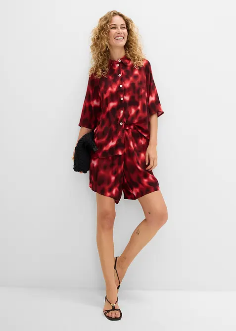 Camicetta oversize in viscosa operata, bonprix