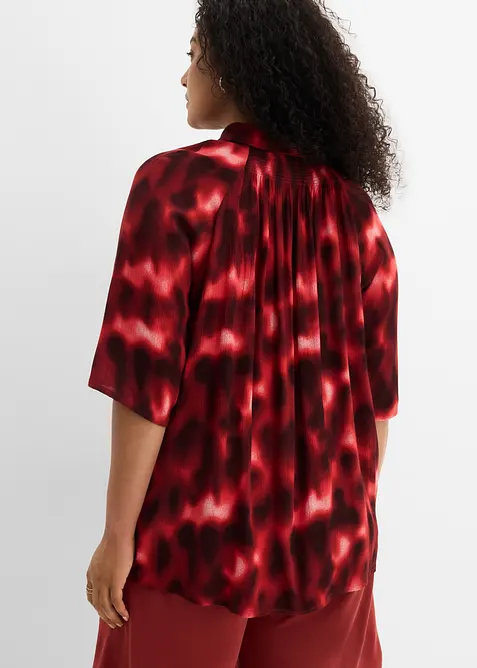 Camicetta oversize in viscosa operata, bonprix