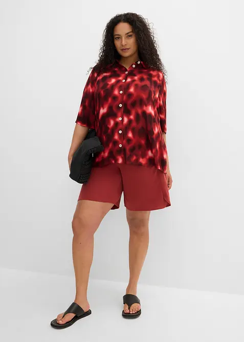 Camicetta oversize in viscosa operata, bonprix