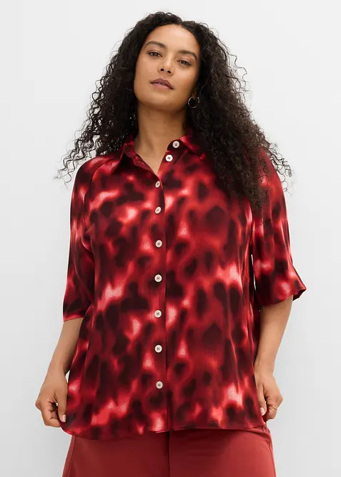 Camicetta oversize in viscosa operata, bonprix