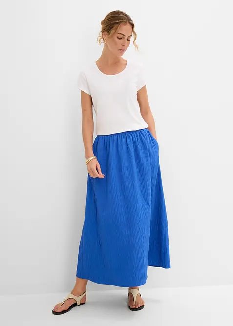 Gonna midi leggera in tessuto operato, bonprix
