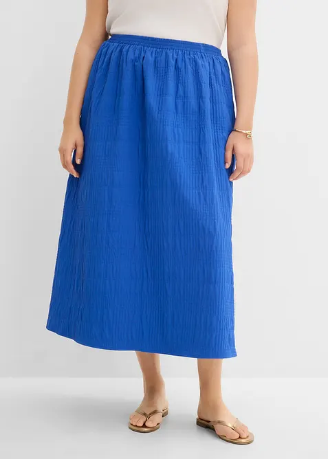 Gonna midi leggera in tessuto operato, bonprix