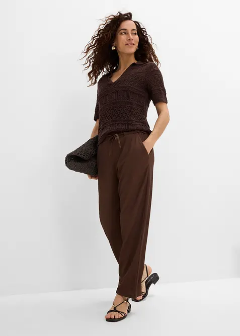 Maglione traforato in misto cotone, bonprix
