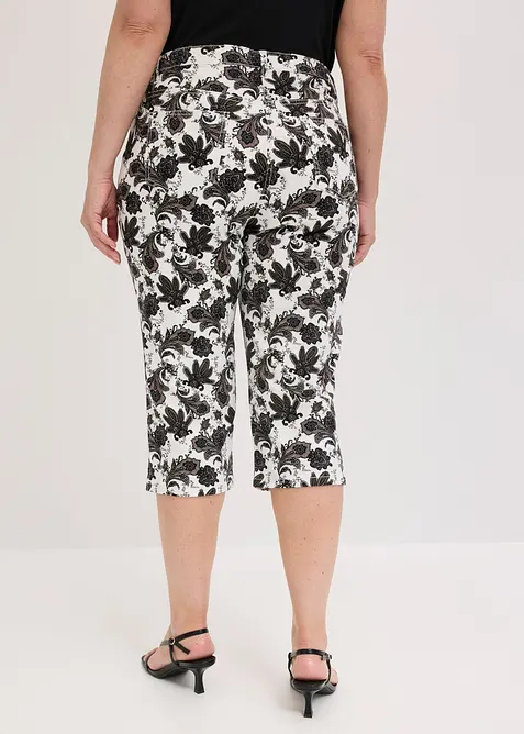 Pantaloni capri in cotone elasticizzato, bonprix