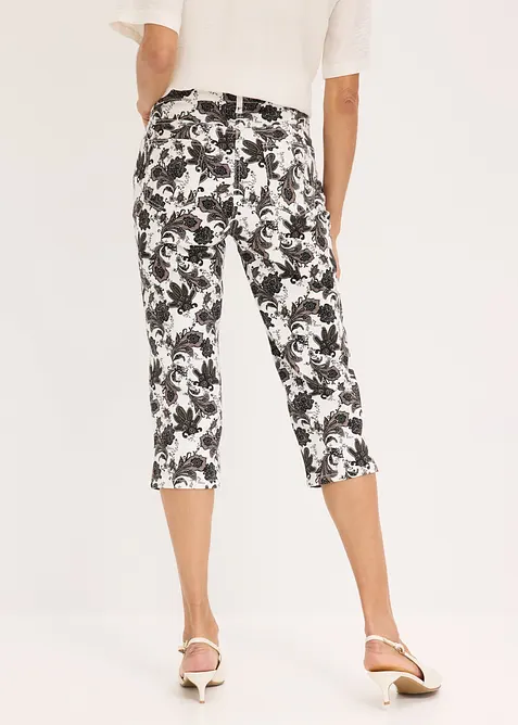 Pantaloni capri in cotone elasticizzato, bonprix