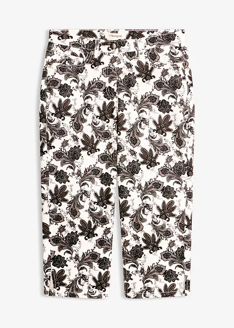 Pantaloni capri in cotone elasticizzato, bonprix