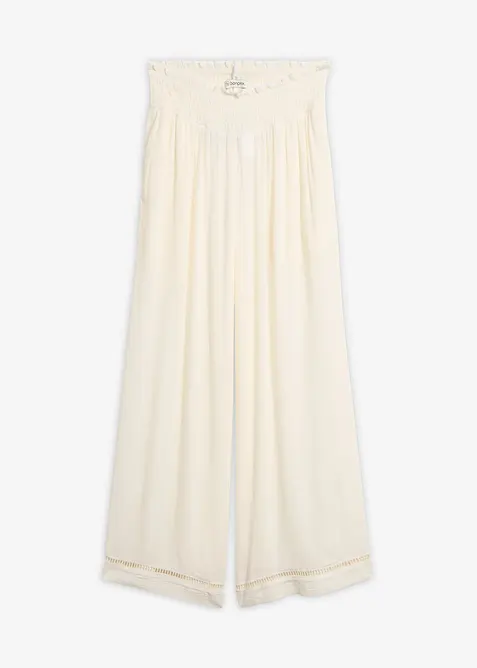 Pantaloni culotte in viscosa operata, bonprix