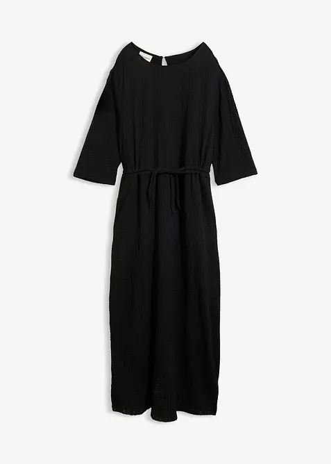Abito midi in materiale operato, bonprix