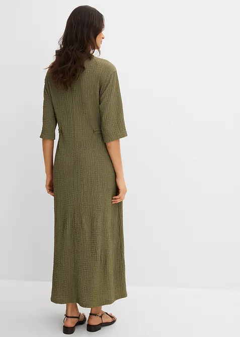 Abito midi in materiale operato, bonprix
