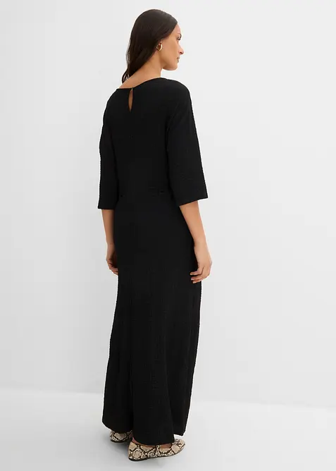 Abito midi in materiale operato, bonprix
