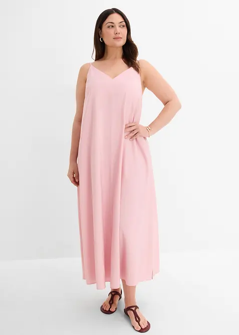Abito midi in misto viscosa con spalline regolabili, bonprix