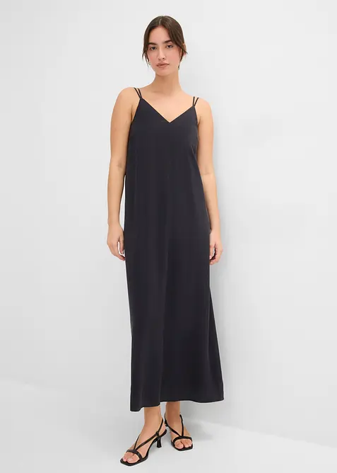 Abito midi in misto viscosa con spalline regolabili, bonprix