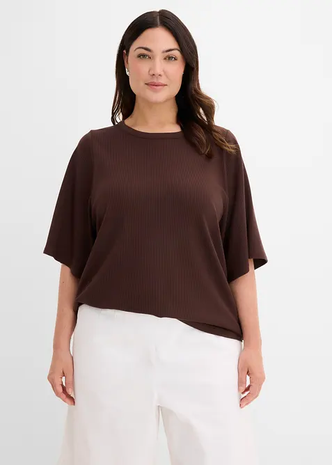 Maglia a costine in misto viscosa, bonprix