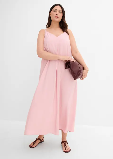 Abito midi in misto viscosa con spalline regolabili, bonprix