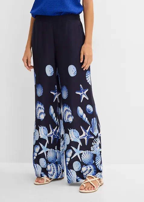 Pantaloni a palazzo in viscosa fluida, bonprix