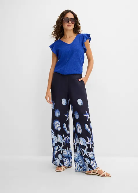 Pantaloni a palazzo in viscosa fluida, bonprix